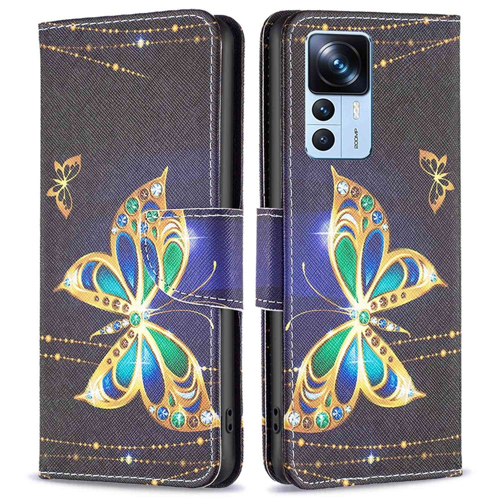 Xiaomi 12T 5G / Redmi K50 Ultra 5G / 12T Pro 5G Läderfodral Mönstertryck Plånboksfodral Flip Mobilskal