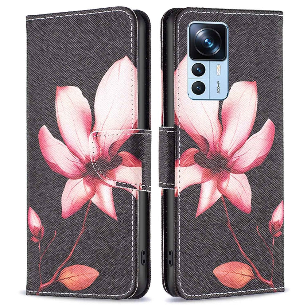 Xiaomi 12T 5G / Redmi K50 Ultra 5G / 12T Pro 5G Läderfodral Mönstertryck Plånboksfodral Flip Mobilskal