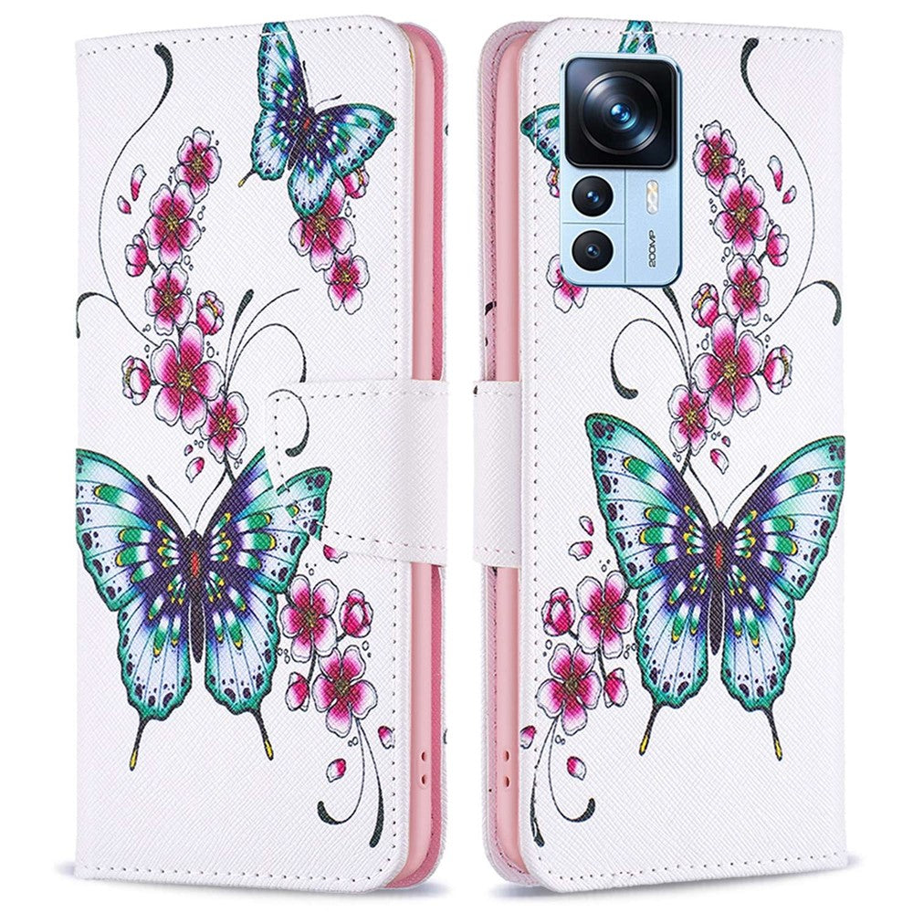 Xiaomi 12T 5G / Redmi K50 Ultra 5G / 12T Pro 5G Läderfodral Mönstertryck Plånboksfodral Flip Mobilskal