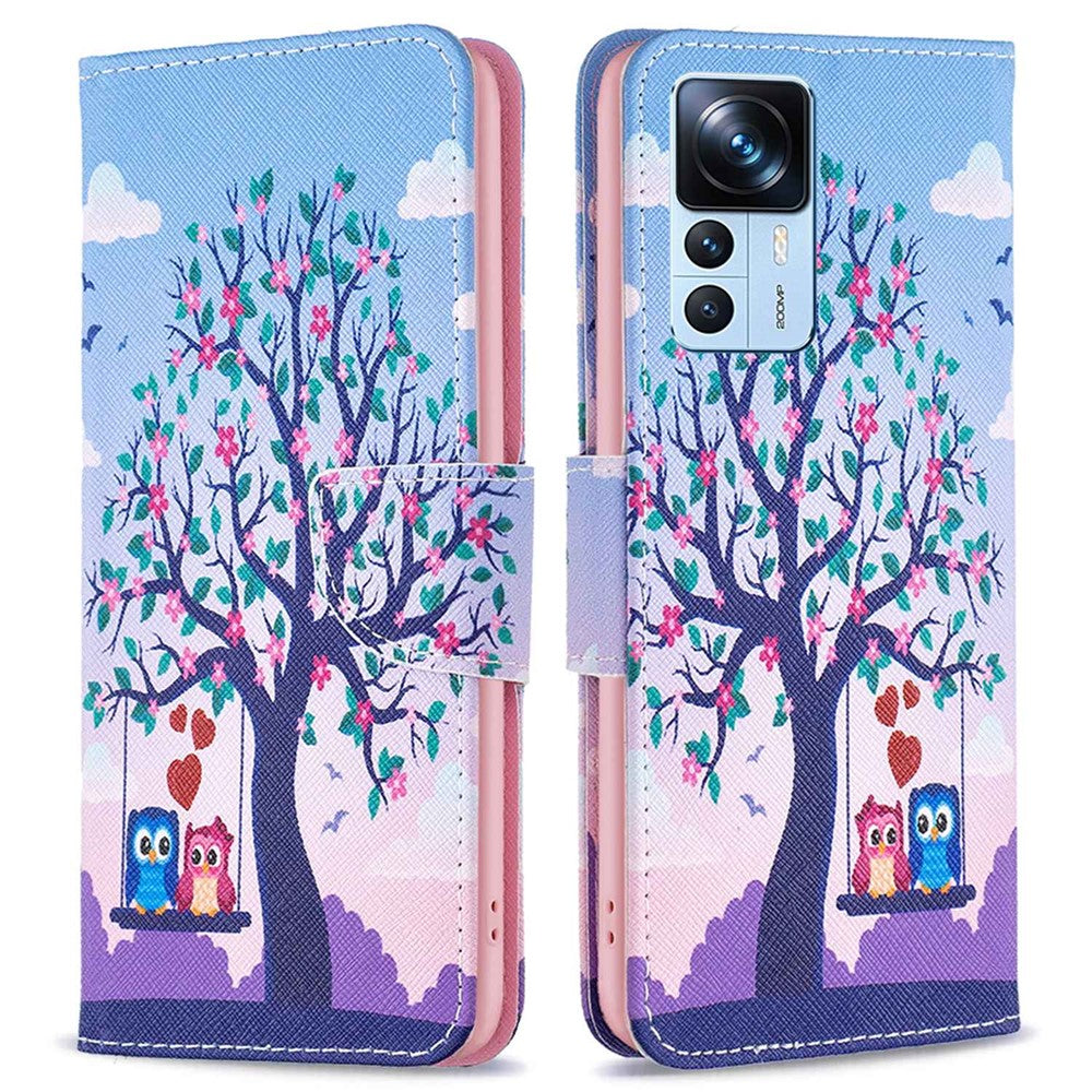 Xiaomi 12T 5G / Redmi K50 Ultra 5G / 12T Pro 5G Läderfodral Mönstertryck Plånboksfodral Flip Mobilskal
