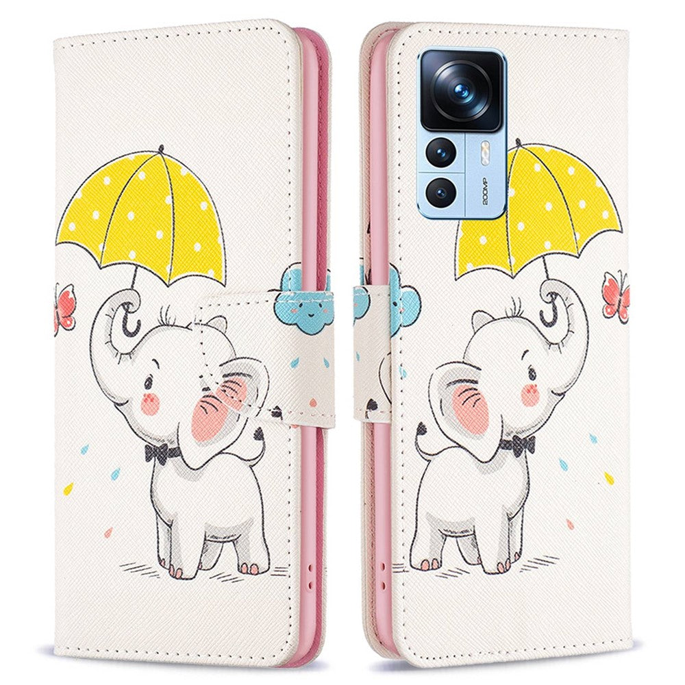 Xiaomi 12T 5G / Redmi K50 Ultra 5G / 12T Pro 5G Läderfodral Mönstertryck Plånboksfodral Flip Mobilskal
