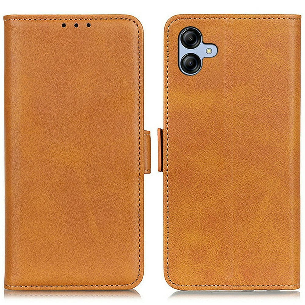 Samsung Galaxy A08 5G / A08 4G / A07 5G / A07 4G / A07s 4G / A06 5G / A06 4G skal stativ PU-läder med kohudstruktur