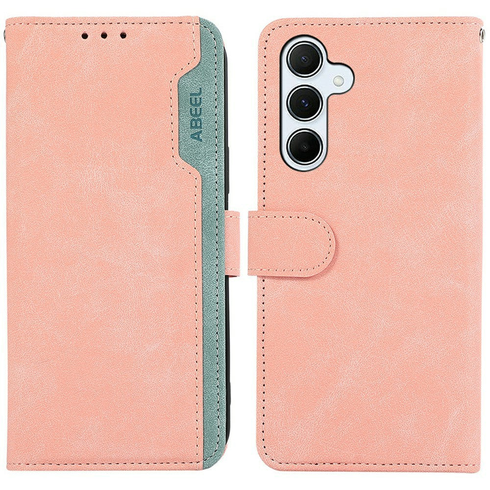 ABEEL-etui til Samsung Galaxy A18 5G / A18 4G / A17 5G / A17 4G / A26 5G med farveblokke, læderflipcover og RFID-blokering