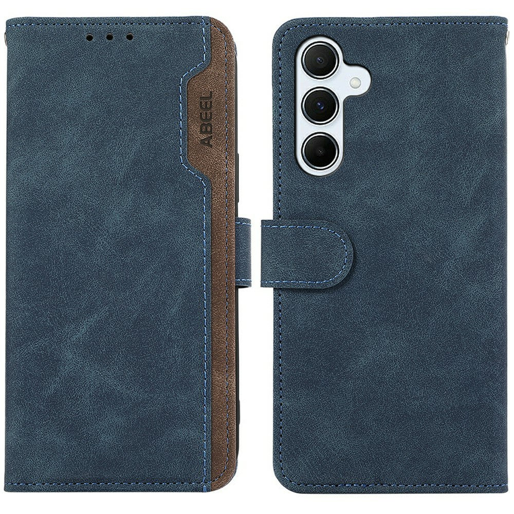 ABEEL-etui til Samsung Galaxy A18 5G / A18 4G / A17 5G / A17 4G / A26 5G med farveblokke, læderflipcover og RFID-blokering