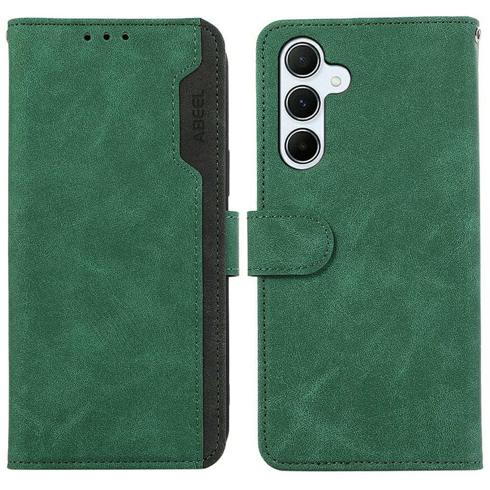 ABEEL-etui til Samsung Galaxy A18 5G / A18 4G / A17 5G / A17 4G / A26 5G med farveblokke, læderflipcover og RFID-blokering