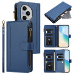 For Honor 400 Pro 5G (Global) Leather Case 9 Card Slots Zipper Wallet Stand Phone Cover with Wrist Strap