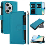 For Honor 400 Pro 5G (Global) Leather Case 9 Card Slots Zipper Wallet Stand Phone Cover with Wrist Strap