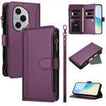 For Honor 400 Pro 5G (Global) Leather Case 9 Card Slots Zipper Wallet Stand Phone Cover with Wrist Strap