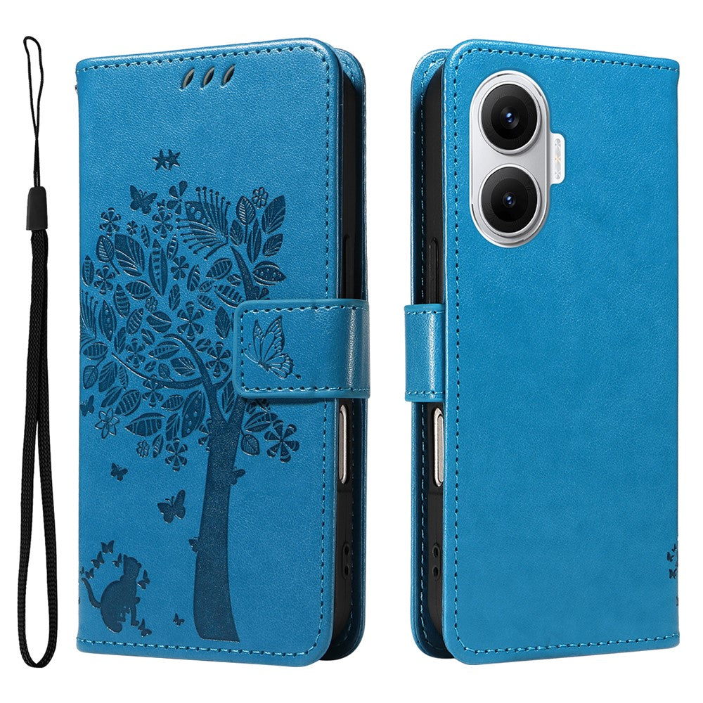 For Xiaomi Poco F7 5G / Xiaomi Redmi Turbo 4 Pro 5G Phone Case with Stand Cat Tree Pattern Leather Wallet Mobile Cover