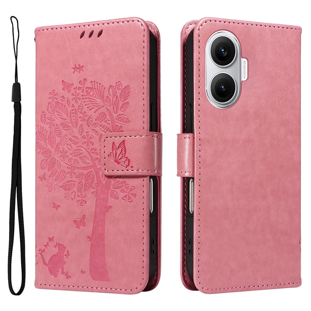For Xiaomi Poco F7 5G / Xiaomi Redmi Turbo 4 Pro 5G Phone Case with Stand Cat Tree Pattern Leather Wallet Mobile Cover
