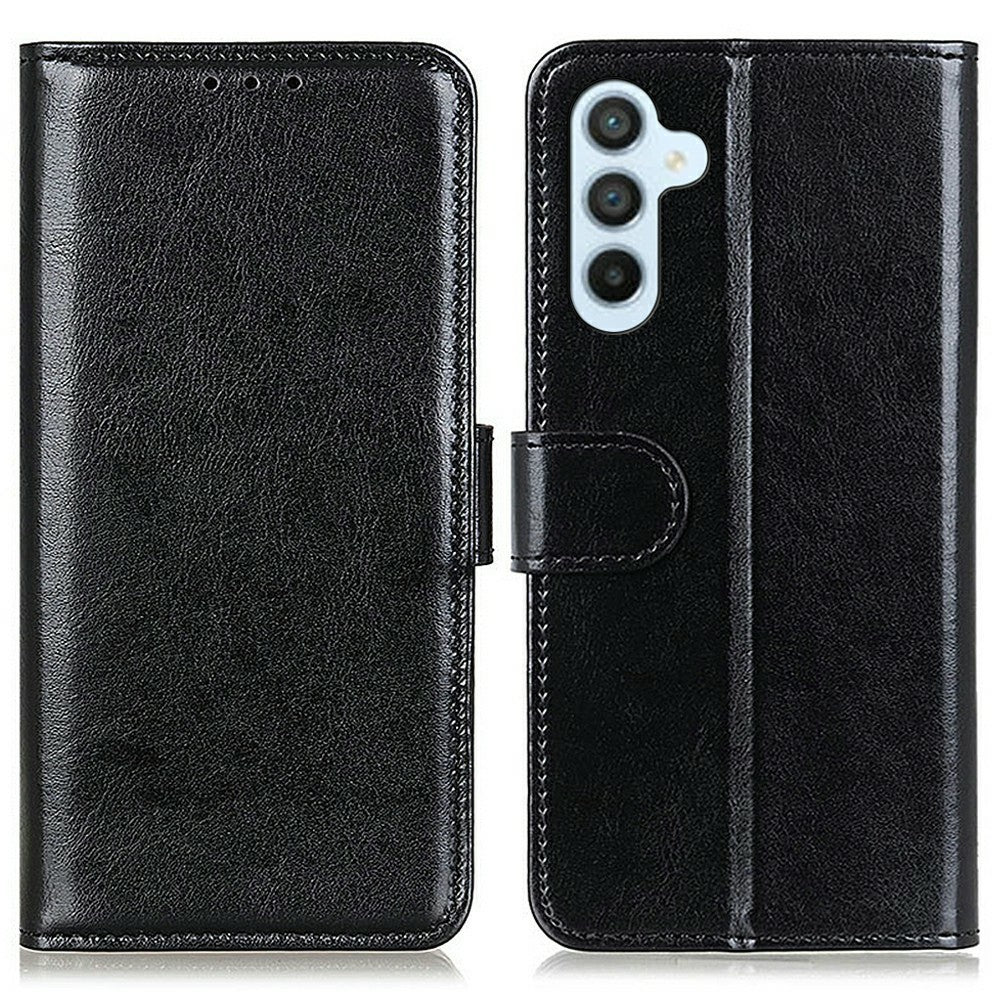 Samsung Galaxy A18 5G / A18 4G / A17 5G / A17 4G / A26 5G-etui med Crazy Horse-tekstur i PU-læder og mobilstativ