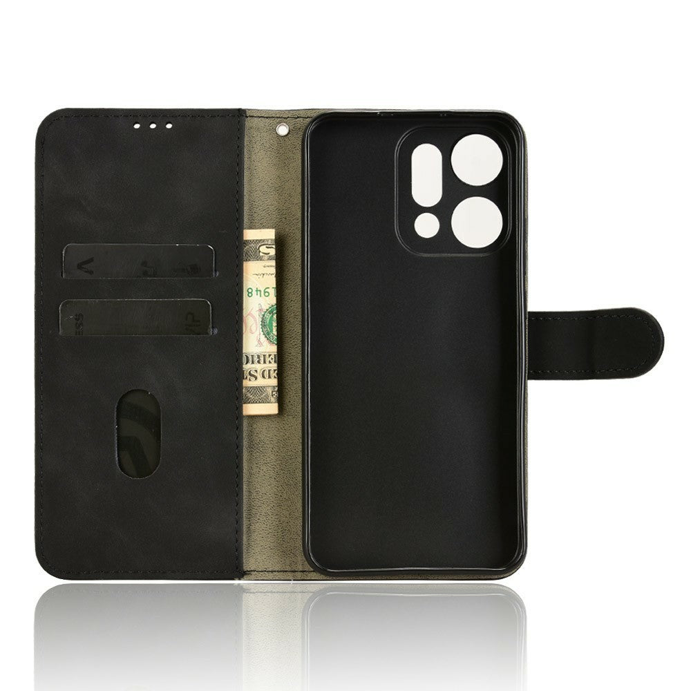 For Oppo Reno14 Pro 5G (Global) Leather Case Skin Feel Anti Drop Wallet Flip Phone Cover