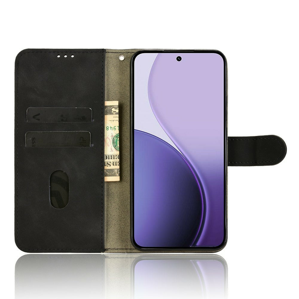 For Oppo Reno14 Pro 5G (Global) Leather Case Skin Feel Anti Drop Wallet Flip Phone Cover