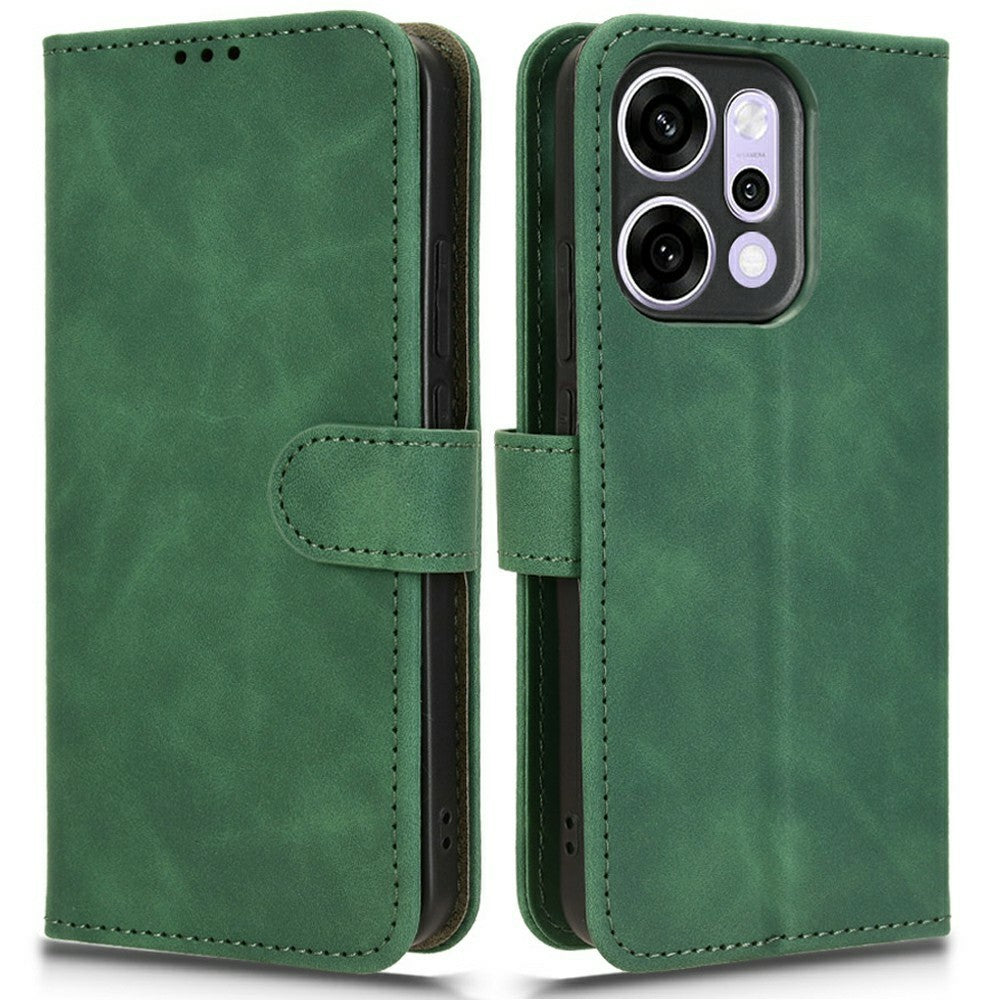 For Oppo Reno14 Pro 5G (Global) Leather Case Skin Feel Anti Drop Wallet Flip Phone Cover