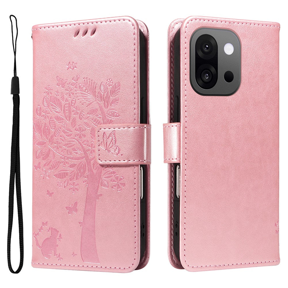 For OnePlus 13T 5G Phone Case with Stand Cat Tree Pattern Leather Wallet Mobile Cover