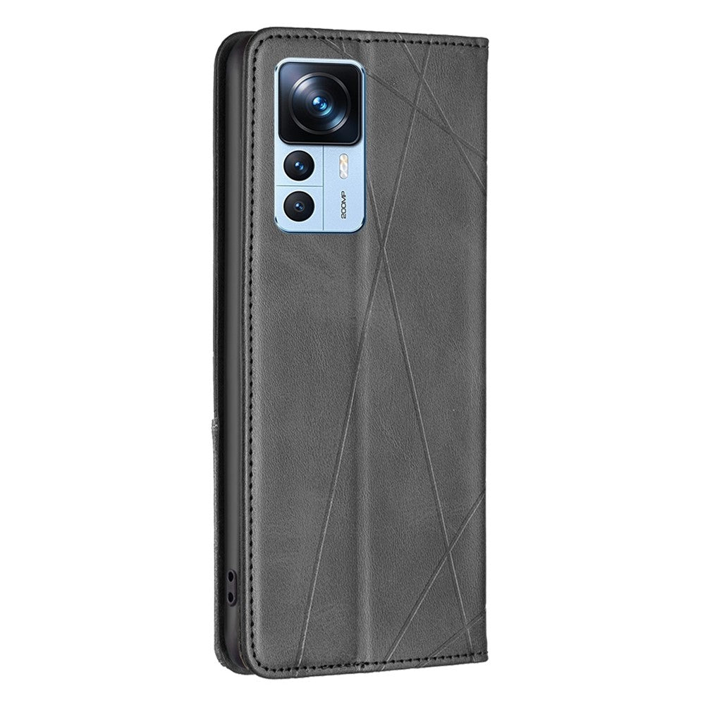 For Xiaomi 12T 5G / Redmi K50 Ultra 5G / 12T Pro 5G Leather Case with Card Holder Imprinting Pattern Phone Stand Cover