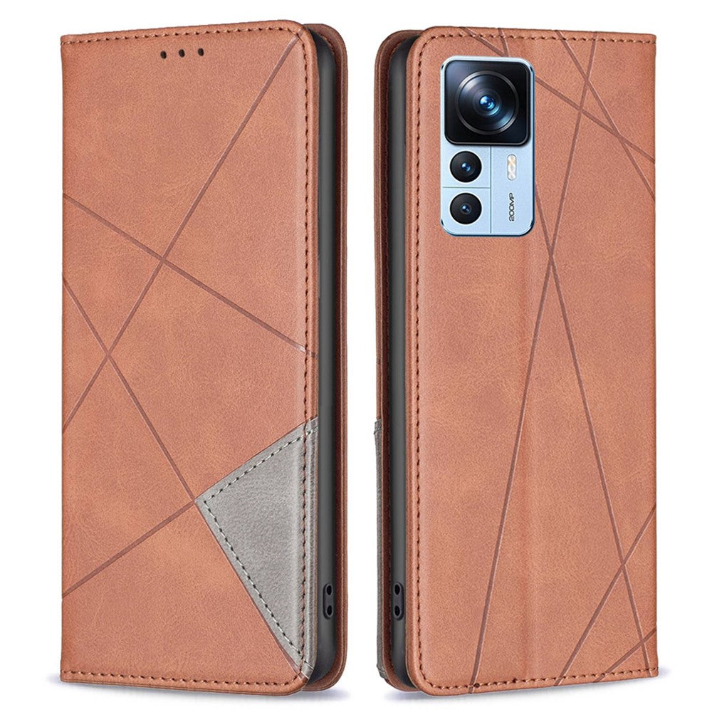 Xiaomi 12T 5G / Redmi K50 Ultra 5G / 12T Pro 5G Läderfodral med Korthållare Präglingsmönster mobilstativ
