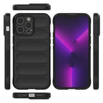 WANLONFENG For iPhone 14 Pro Max TPU Case  HD Series Anti Slip Phone Cover with Tempered Glass