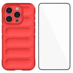 WANLONFENG For iPhone 14 Pro Max TPU Case  HD Series Anti Slip Phone Cover with Tempered Glass