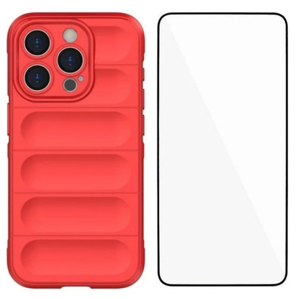 WANLONFENG For iPhone 14 Pro Max TPU Case  HD Series Anti Slip Phone Cover with Tempered Glass