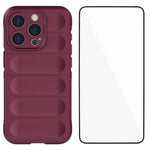 WANLONFENG For iPhone 14 Pro Max TPU Case  HD Series Anti Slip Phone Cover with Tempered Glass