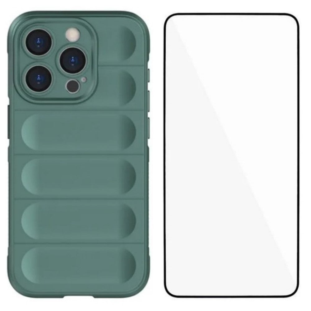 WANLONFENG For iPhone 14 Pro Max TPU Case  HD Series Anti Slip Phone Cover with Tempered Glass