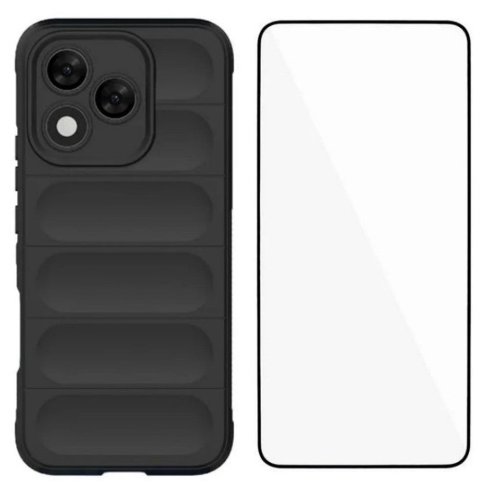 WANLONFENG For Honor 400 Lite 5G TPU Case  HD Series Anti Slip Phone Cover with Tempered Glass