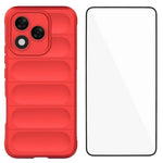 WANLONFENG For Honor 400 Lite 5G TPU Case  HD Series Anti Slip Phone Cover with Tempered Glass