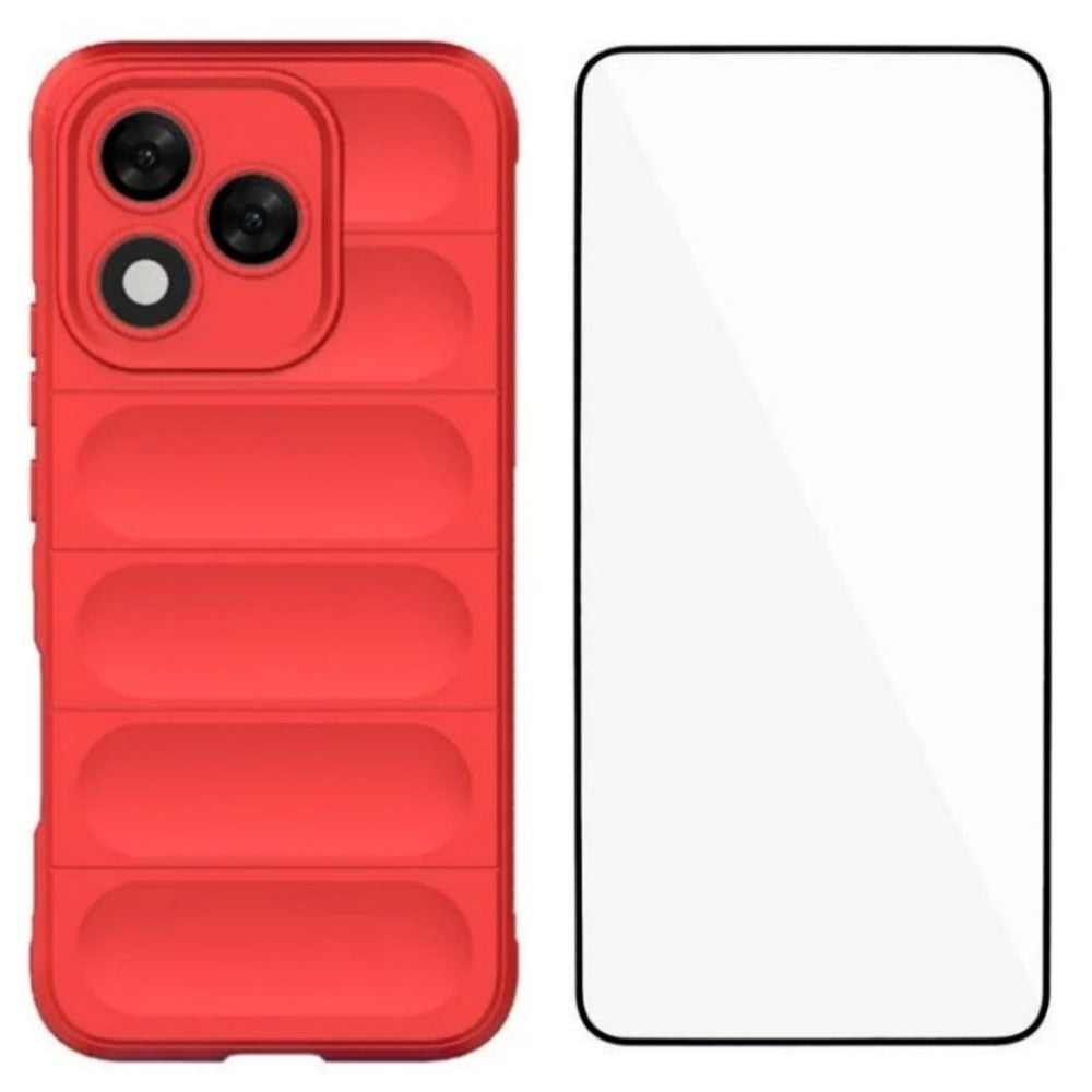 WANLONFENG For Honor 400 Lite 5G TPU Case  HD Series Anti Slip Phone Cover with Tempered Glass