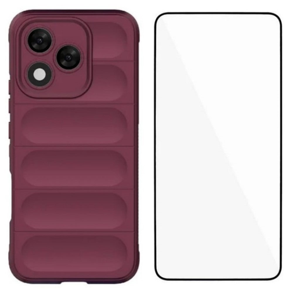 WANLONFENG For Honor 400 Lite 5G TPU Case  HD Series Anti Slip Phone Cover with Tempered Glass