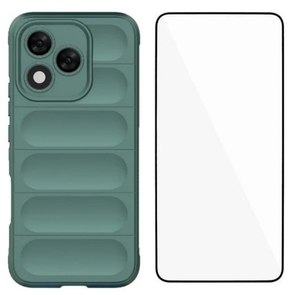 WANLONFENG For Honor 400 Lite 5G TPU Case  HD Series Anti Slip Phone Cover with Tempered Glass