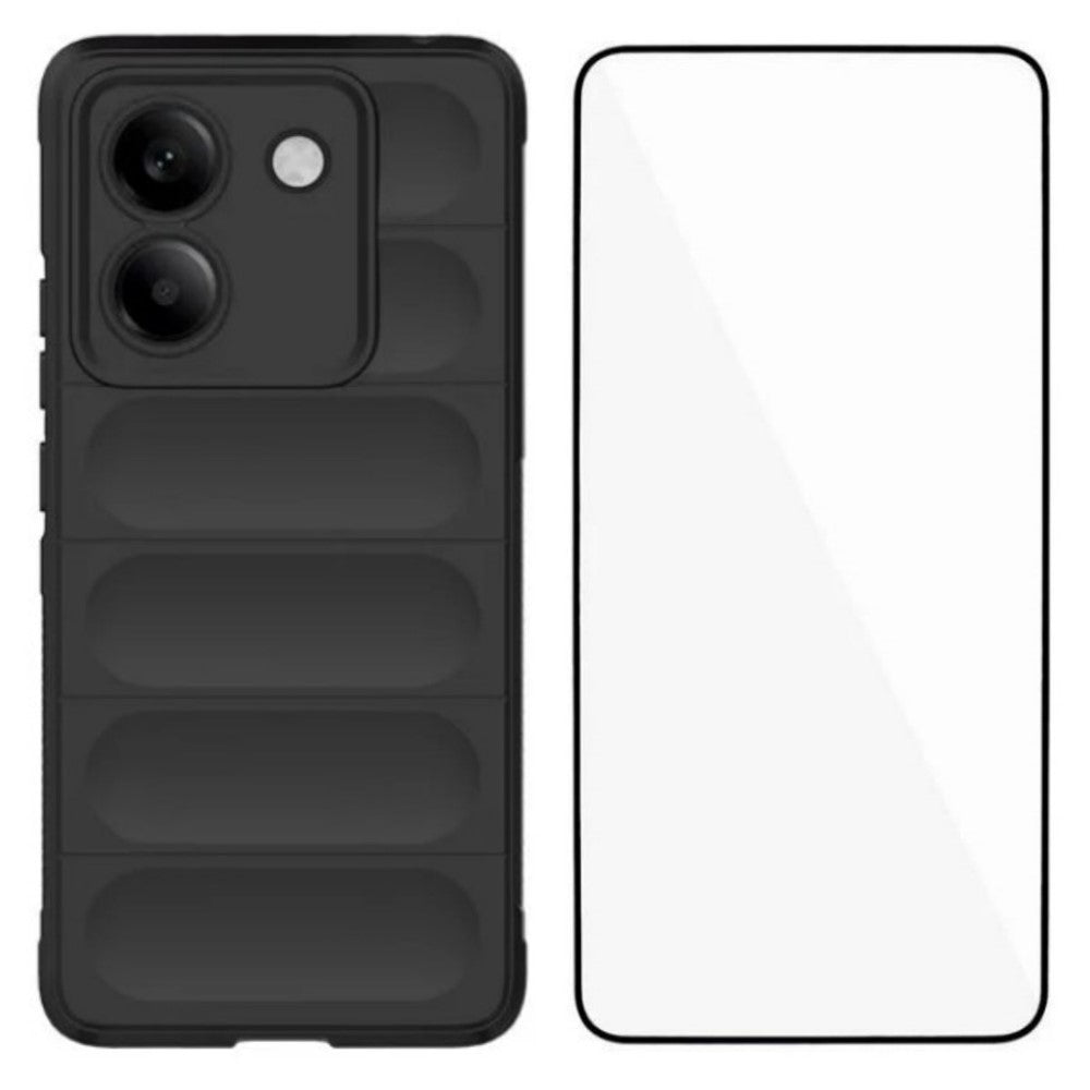 WANLONFENG For Xiaomi Poco M7 Pro 5G TPU Case  HD Series Anti Slip Phone Cover with Tempered Glass