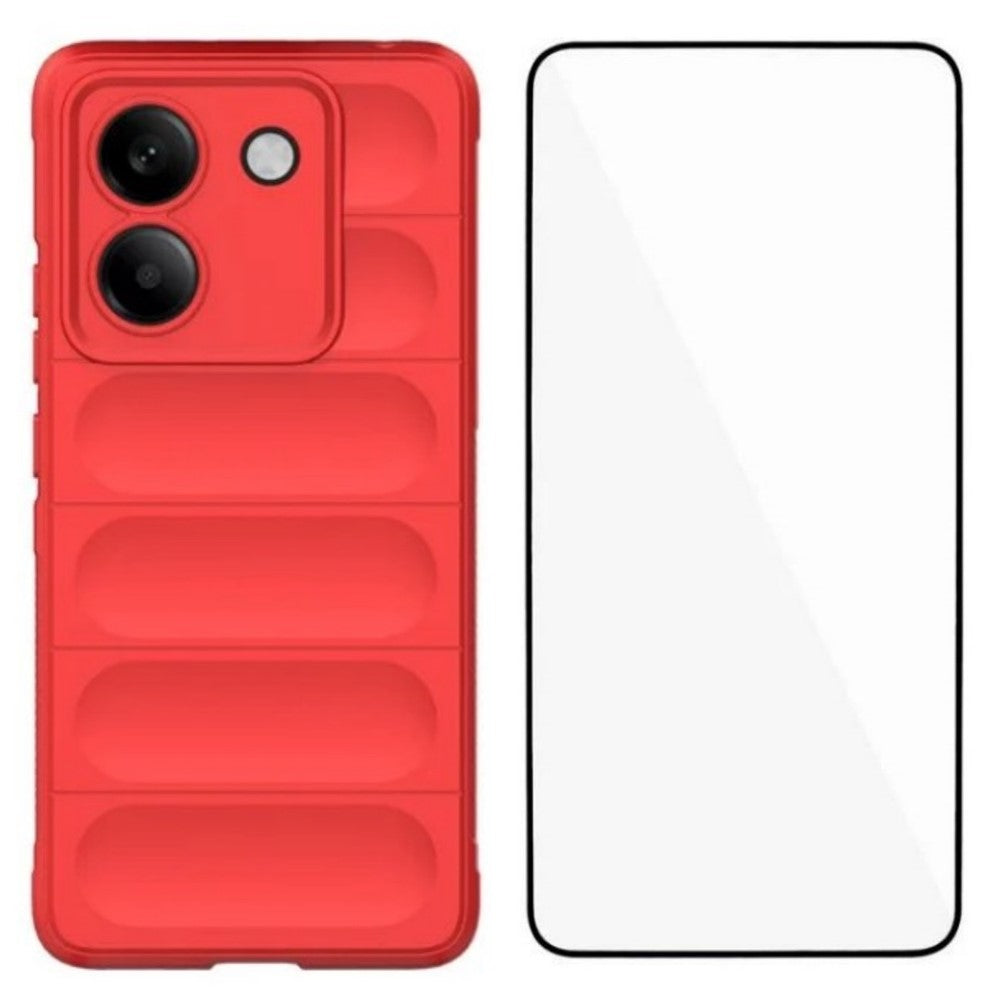 WANLONFENG For Xiaomi Poco M7 Pro 5G TPU Case  HD Series Anti Slip Phone Cover with Tempered Glass