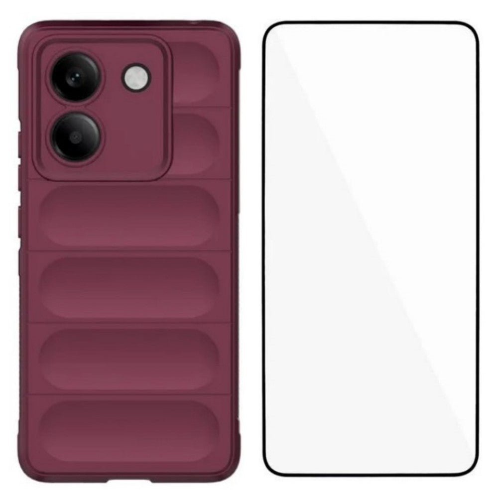 WANLONFENG For Xiaomi Poco M7 Pro 5G TPU Case  HD Series Anti Slip Phone Cover with Tempered Glass