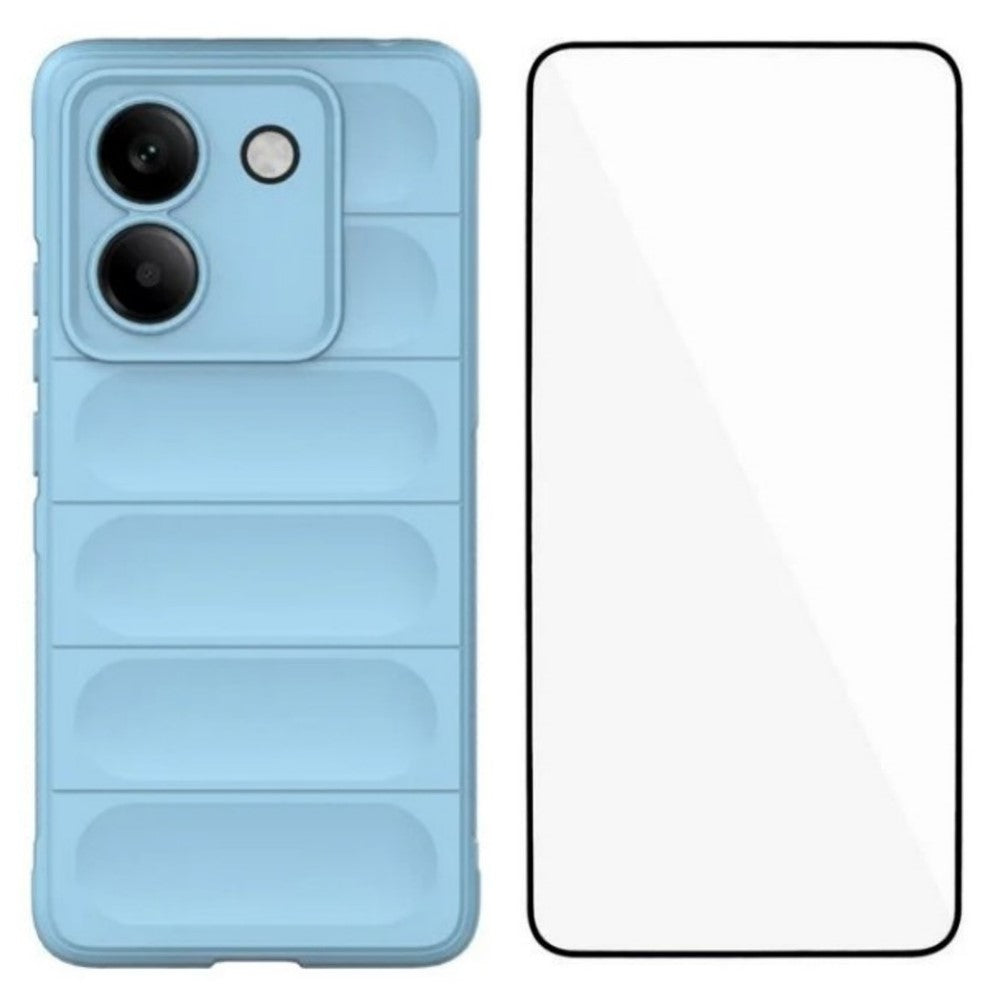 WANLONFENG For Xiaomi Poco M7 Pro 5G TPU Case  HD Series Anti Slip Phone Cover with Tempered Glass