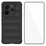 WANLONFENG För Xiaomi Redmi Note 14 4G (164.84mm) TPU-skal HD-serien Halkfritt mobilskydd med härdat glas