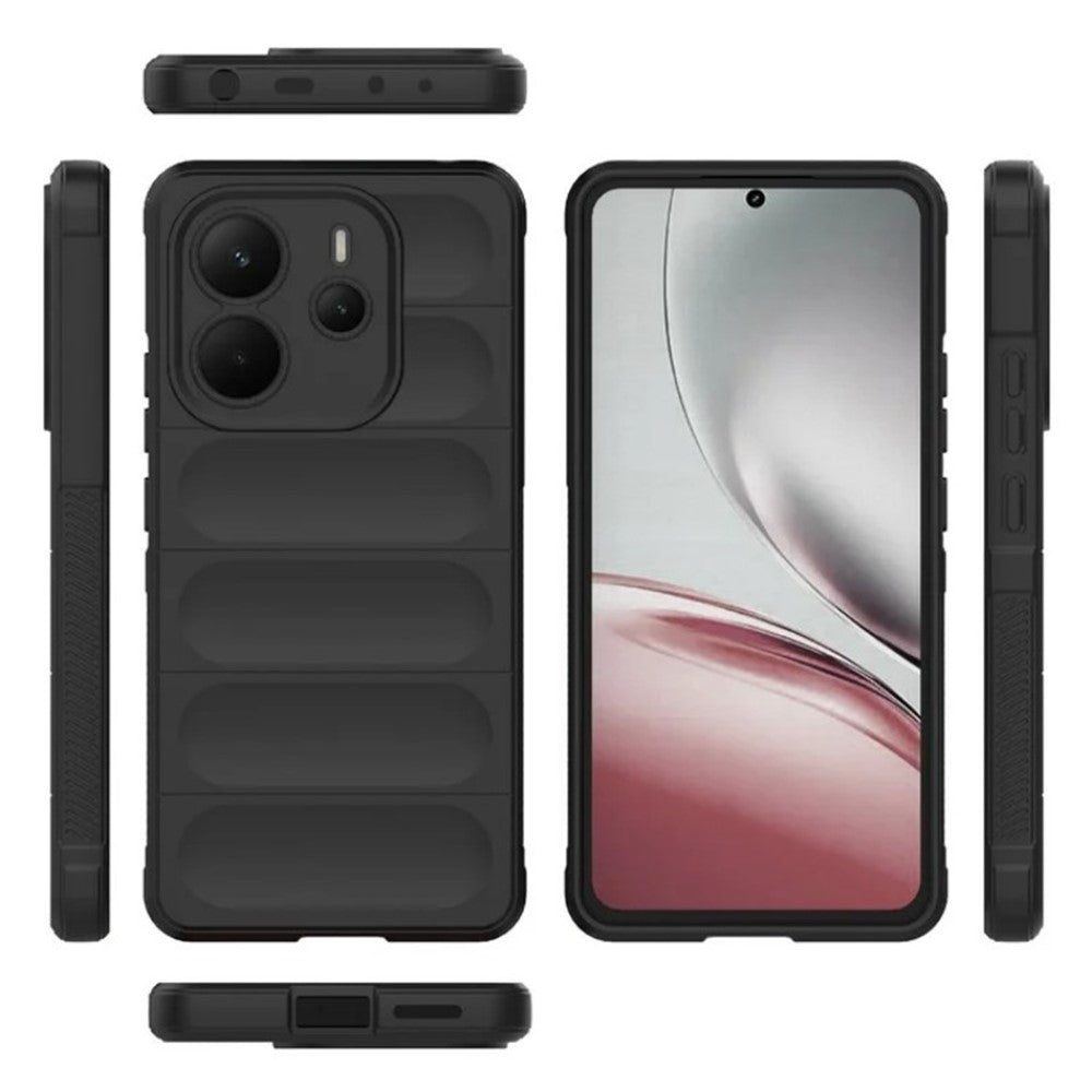 WANLONFENG För Xiaomi Redmi Note 14 4G (164.84mm) TPU-skal HD-serien Halkfritt mobilskydd med härdat glas