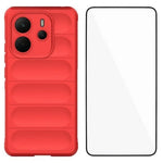 WANLONFENG För Xiaomi Redmi Note 14 4G (164.84mm) TPU-skal HD-serien Halkfritt mobilskydd med härdat glas