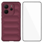WANLONFENG För Xiaomi Redmi Note 14 4G (164.84mm) TPU-skal HD-serien Halkfritt mobilskydd med härdat glas