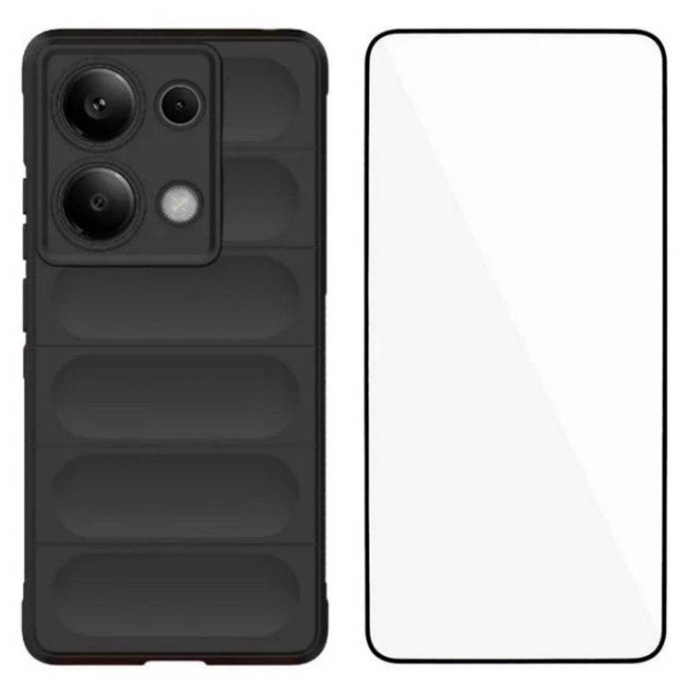 WANLONFENG For Xiaomi Redmi Note 14S 4G TPU Case  HD Series Anti Slip Phone Cover with Tempered Glass