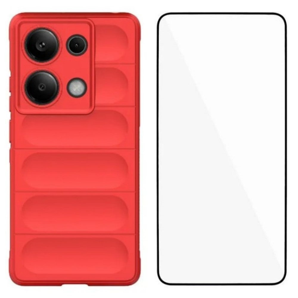WANLONFENG For Xiaomi Redmi Note 14S 4G TPU Case  HD Series Anti Slip Phone Cover with Tempered Glass