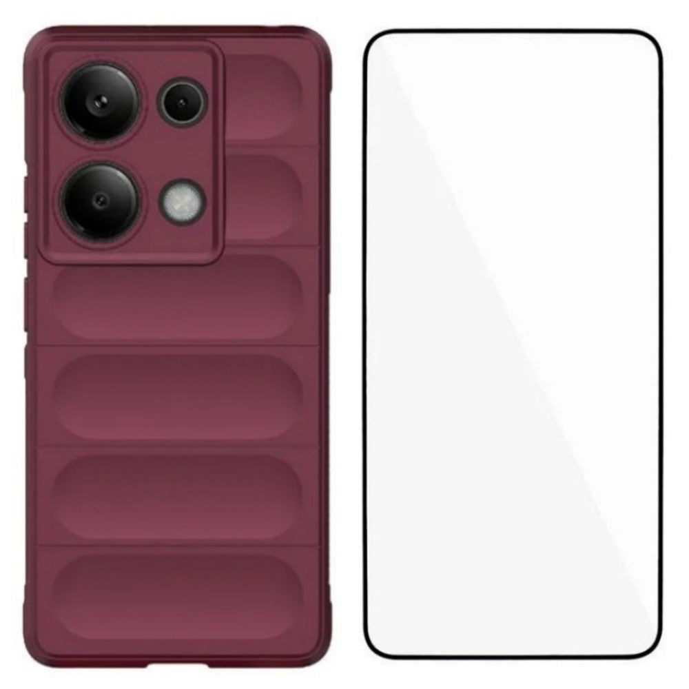 WANLONFENG For Xiaomi Redmi Note 14S 4G TPU Case  HD Series Anti Slip Phone Cover with Tempered Glass