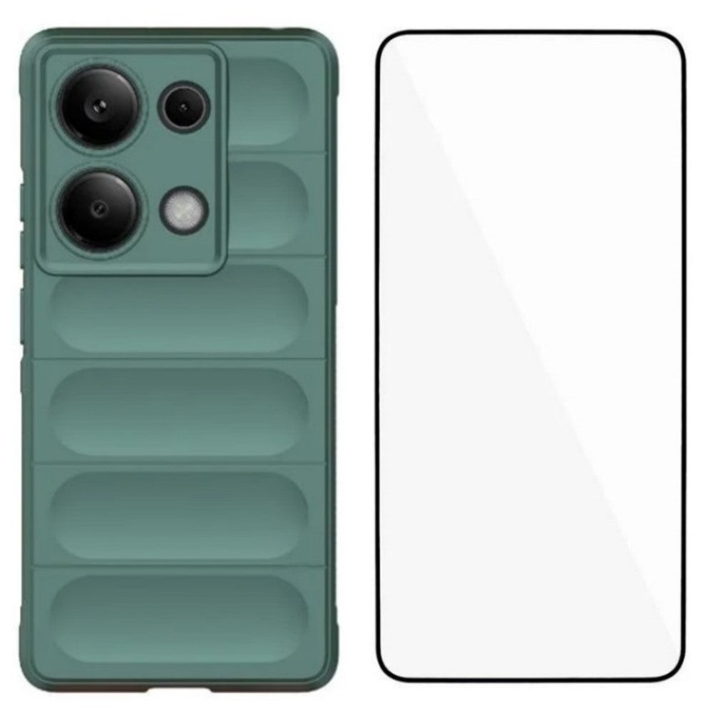 WANLONFENG For Xiaomi Redmi Note 14S 4G TPU Case  HD Series Anti Slip Phone Cover with Tempered Glass