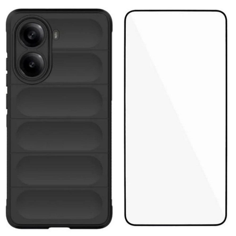 WANLONFENG For Xiaomi Poco X7 Pro 5G / Xiaomi Redmi Turbo 4 5G TPU Case  HD Series Anti Slip Phone Cover with Tempered Glass