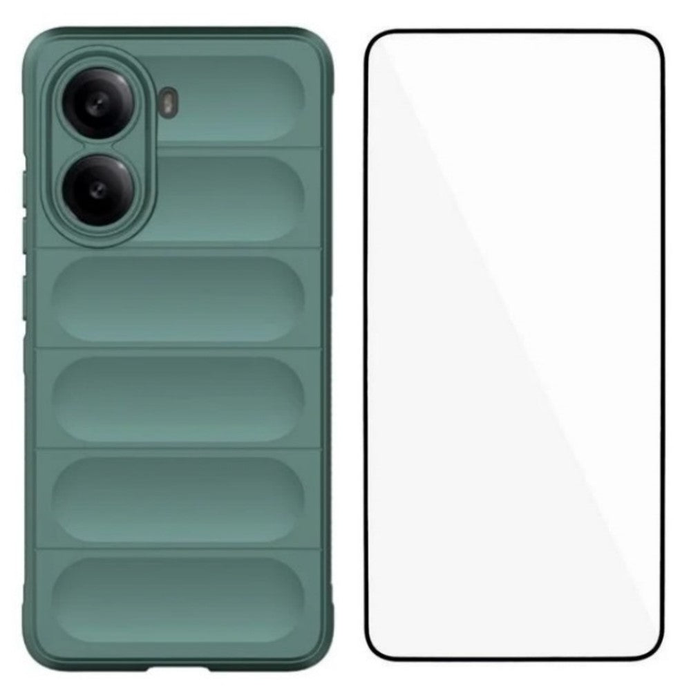 WANLONFENG For Xiaomi Poco X7 Pro 5G / Xiaomi Redmi Turbo 4 5G TPU Case  HD Series Anti Slip Phone Cover with Tempered Glass