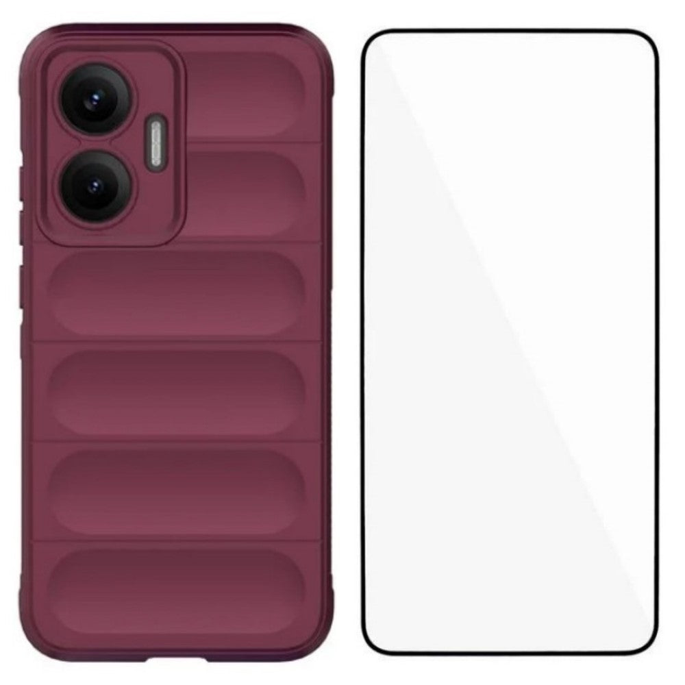 WANLONFENG For Xiaomi Poco F7 5G / Redmi Turbo 4 Pro 5G TPU Case  HD Series Anti Slip Phone Cover with Tempered Glass