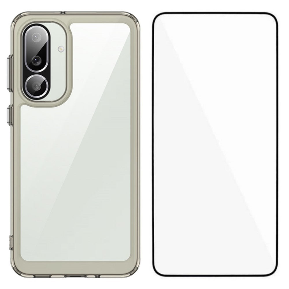 WANLONFENG For Samsung Galaxy F56 5G Phone Case  XC Series TPU Acrylic Cover with Tempered Glass (Big Lens Hole)