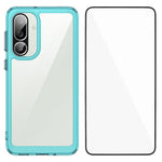 WANLONFENG For Samsung Galaxy F56 5G Phone Case  XC Series TPU Acrylic Cover with Tempered Glass (Big Lens Hole)