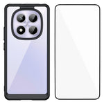 WANLONFENG For Xiaomi Redmi Note 14 Pro 4G Phone Case  XC Series TPU Acrylic Cover with Tempered Glass (Big Lens Hole)