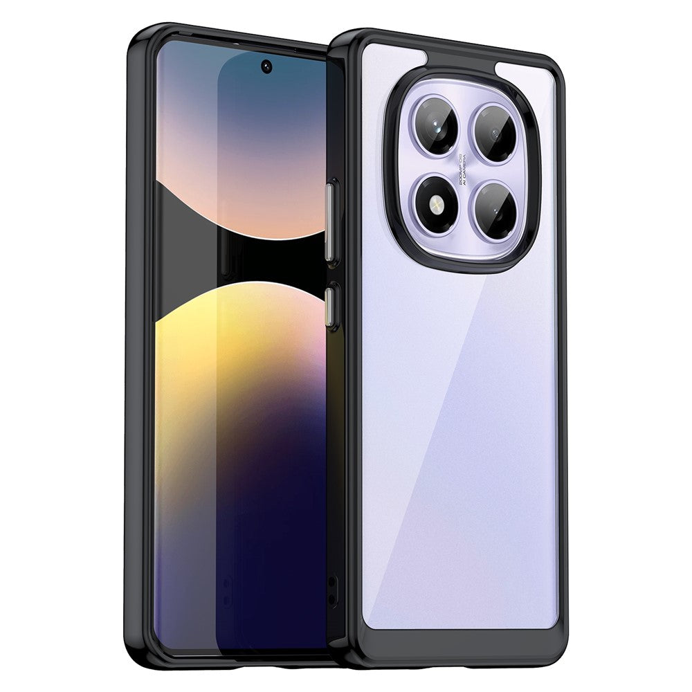 WANLONFENG For Xiaomi Redmi Note 14 Pro 4G Phone Case  XC Series TPU Acrylic Cover with Tempered Glass (Big Lens Hole)
